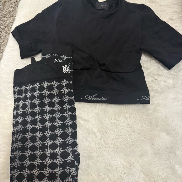 AMIRI Other - AMIRI Black Top and Patterned Leggings Set